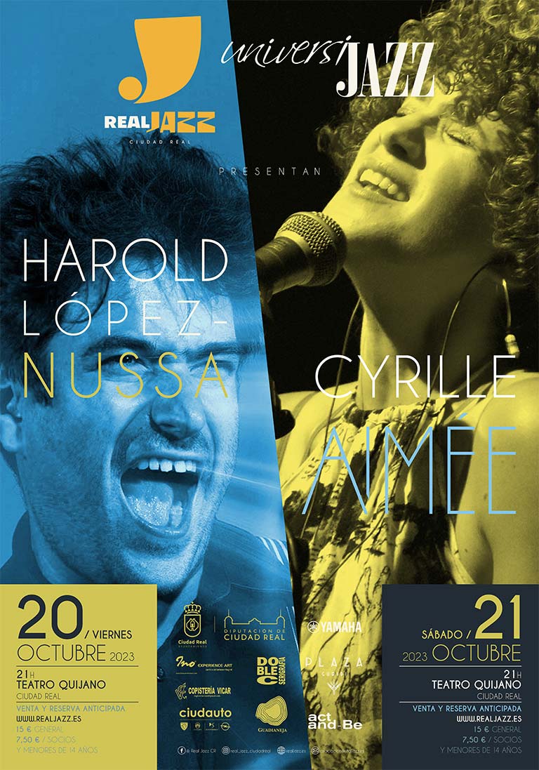 cartel conciertos organizados por realjazz y universijazz de Harol lopez-nussa y Cyrille Aimée